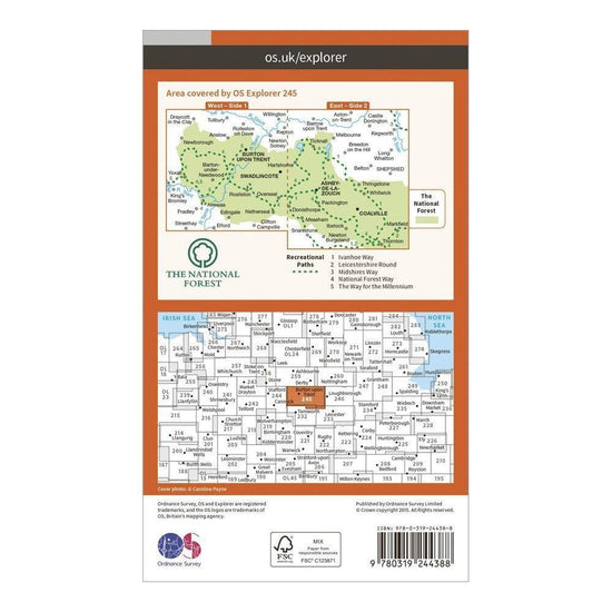 Explorer 245 The National Forest Map With Digital Version