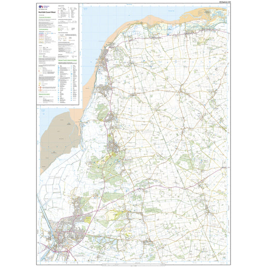 Explorer 250 Norfolk Coast West Map With Digital Version
