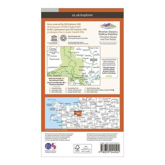 Explorer 256 Wrexham & Llangollen Map With Digital Version