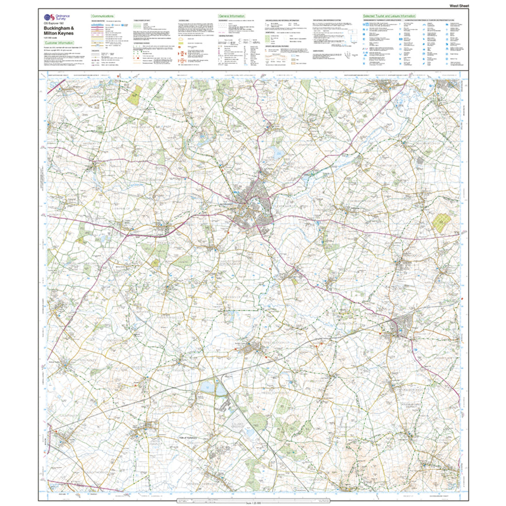 Explorer Active 192 Buckingham & Milton Keynes Map With Digital Version