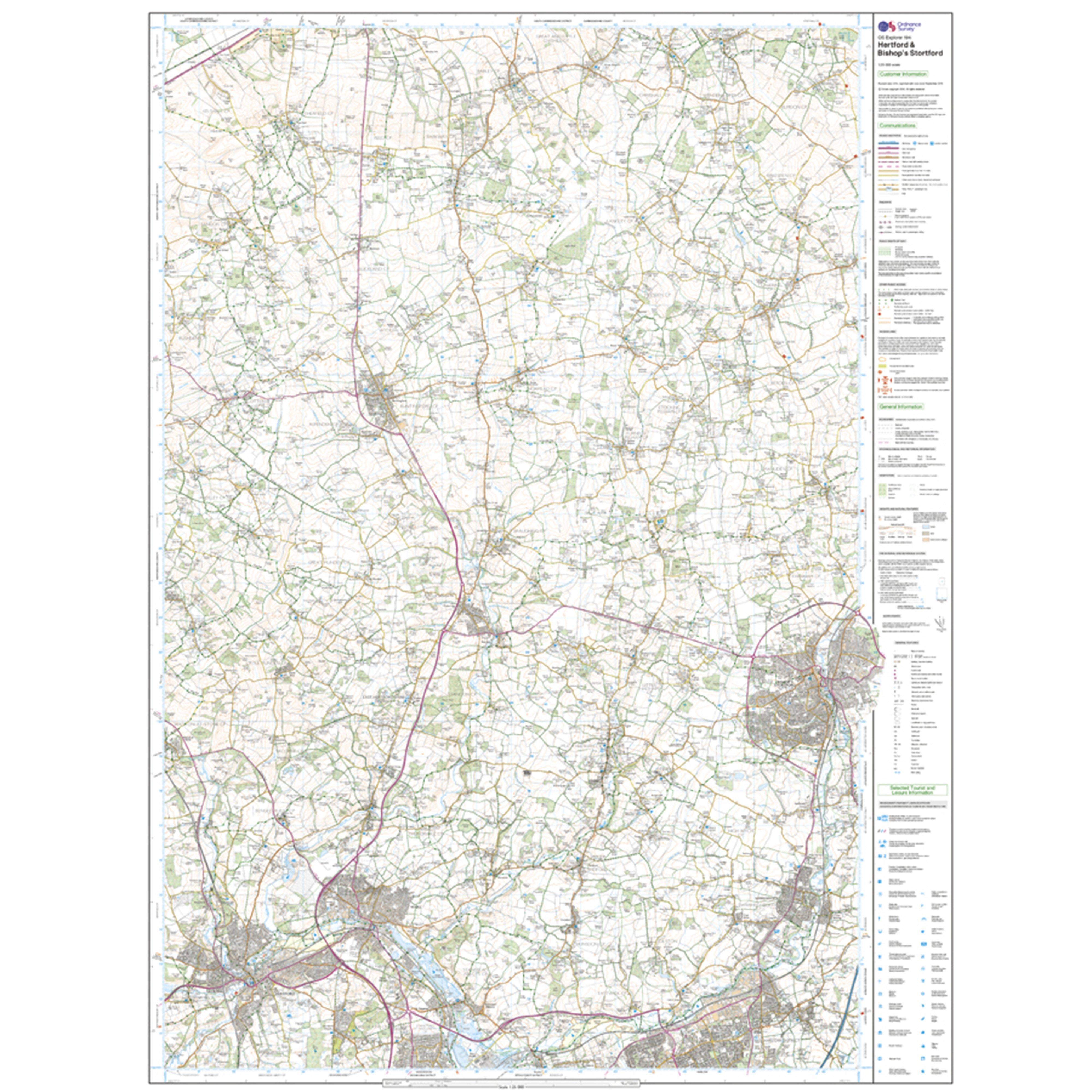 Explorer Active 194 Hertford & Bishop's Stortford Map With Digital Version