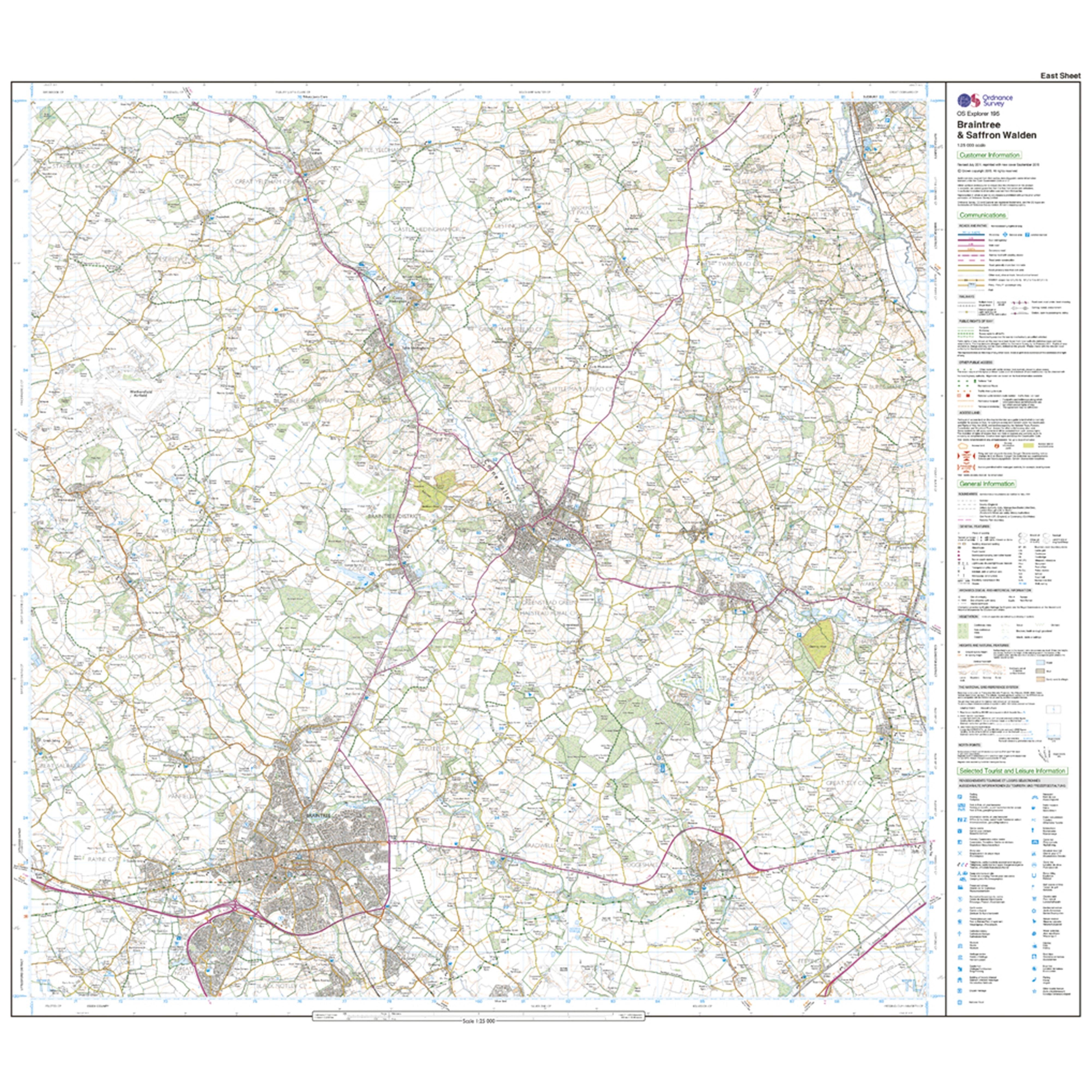 Explorer Active 195 Braintree & Saffron Walden Map With Digital Version