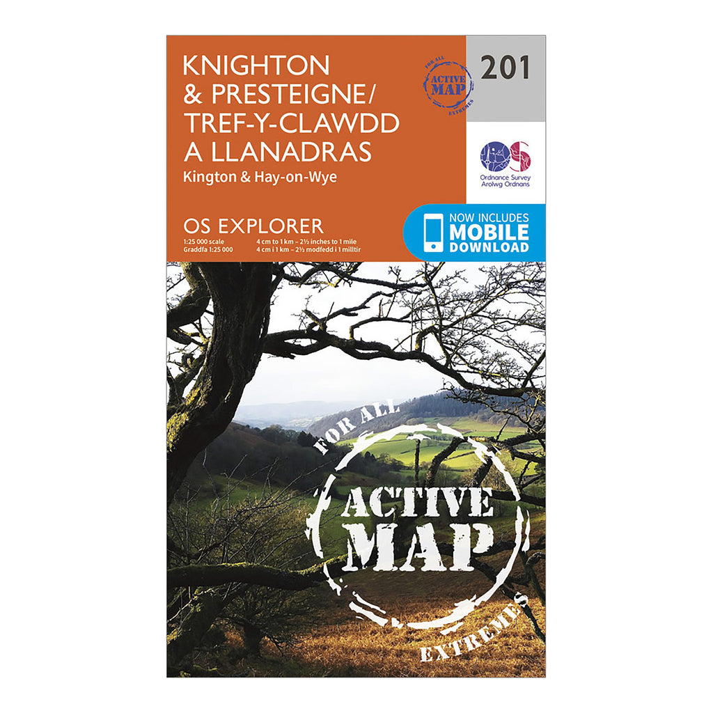 Explorer Active 201 Knighton  Presteigne Map With Digital Version