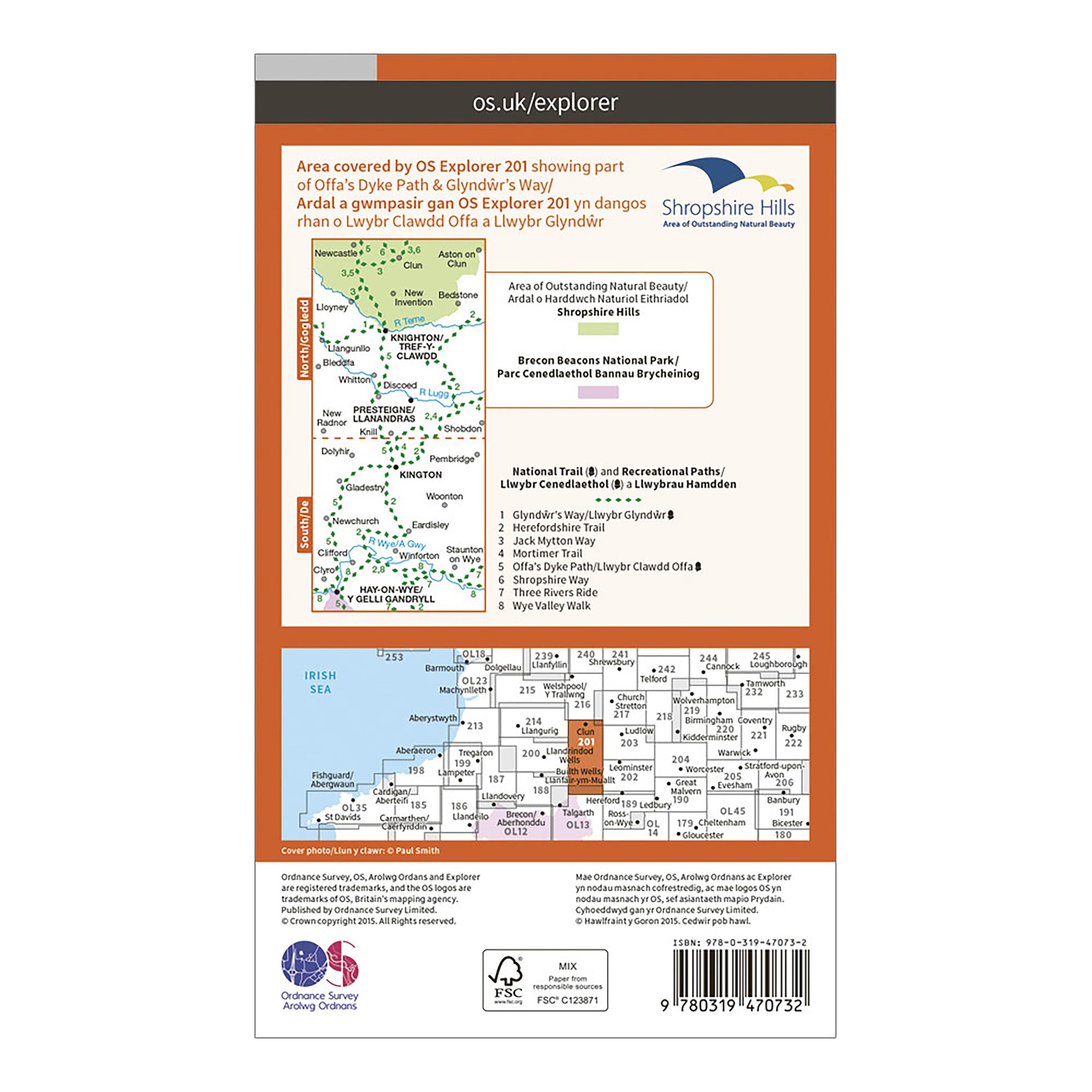 Explorer Active 201 Knighton  Presteigne Map With Digital Version