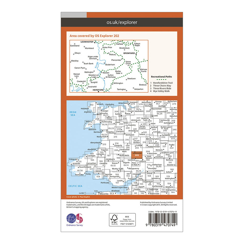 Explorer Active 202 Leominster  Bromyard Map With Digital Version