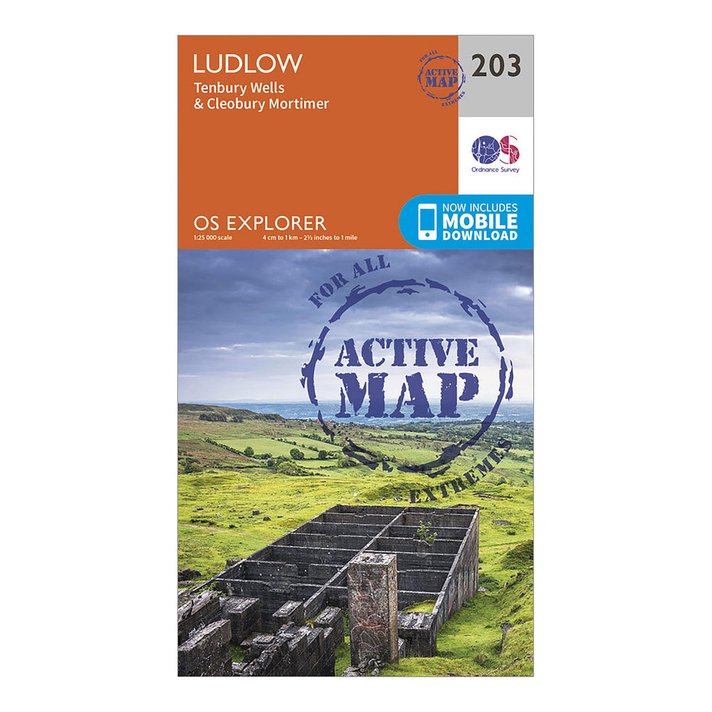 Explorer Active 203 Ludlow Tenbury Wells  Cleobury Mortimer Map With Digital Version