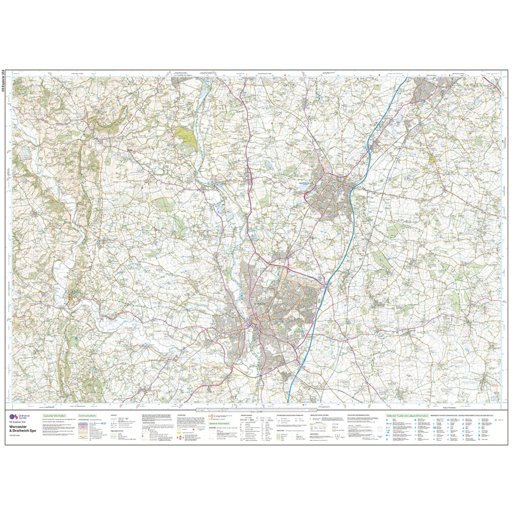 Explorer Active 204 Worcester & Droitwich Spa Map With Digital Version