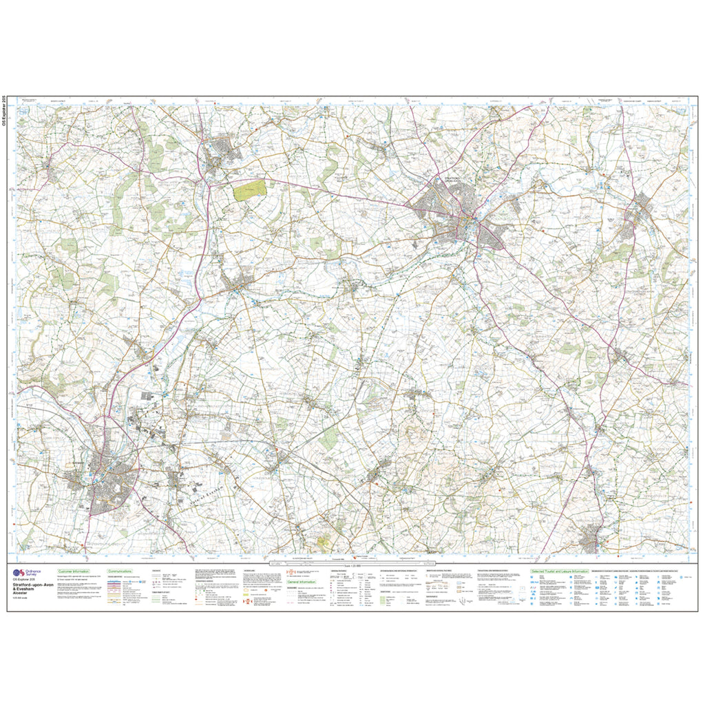 Explorer Active 205 Stratford-upon-Avon & Evesham Map With Digital Version
