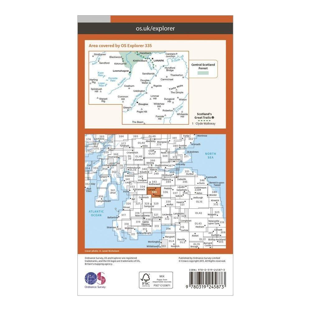 Explorer 335 Lanark & Tinto Hills Map With Digital Version