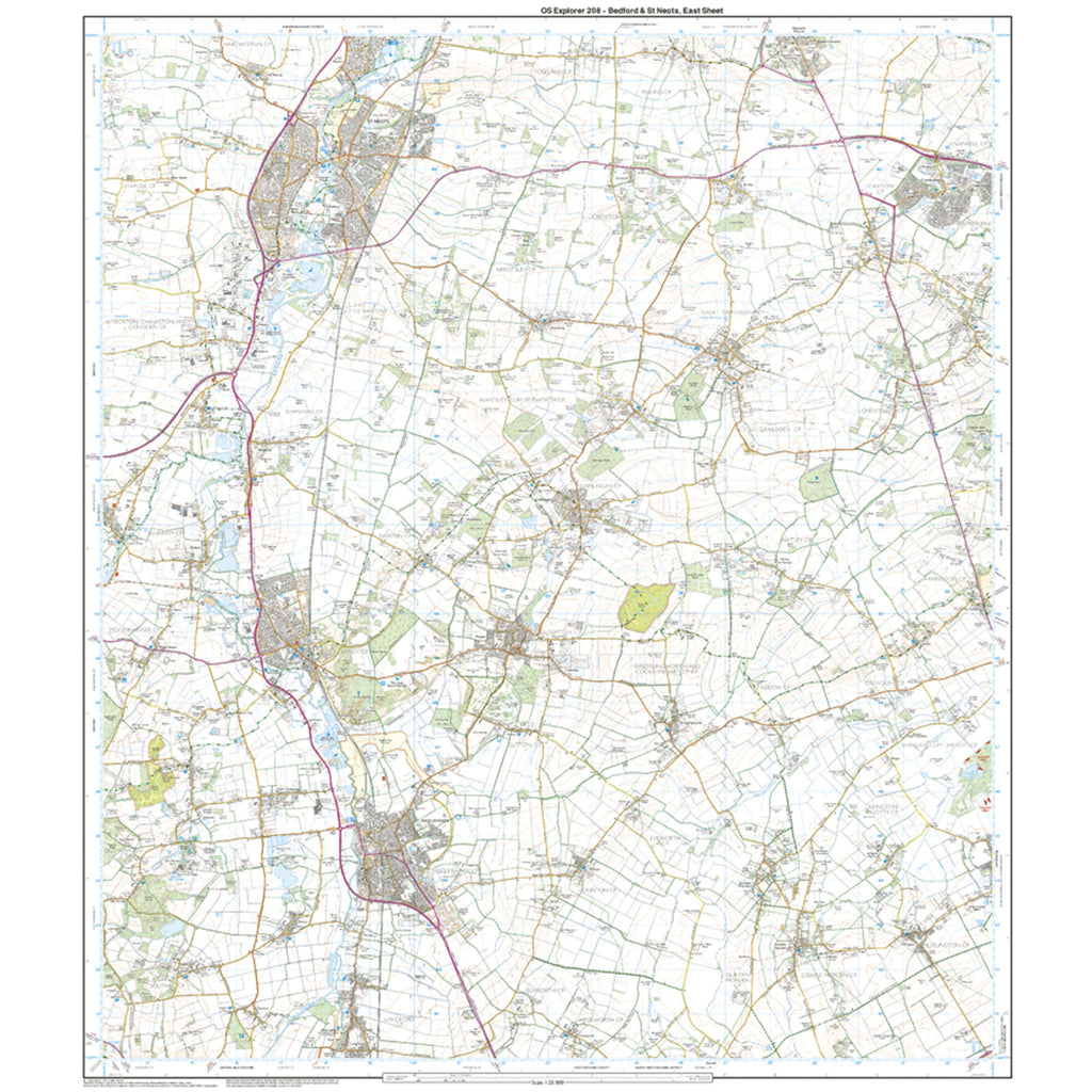 Explorer Active 208 Bedford  St Neots Map With Digital Version