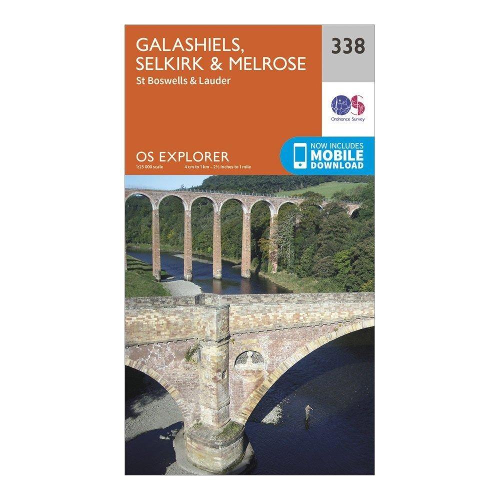 Explorer 338 Galashiels, Selkirk & Melrose Map With Digital Version