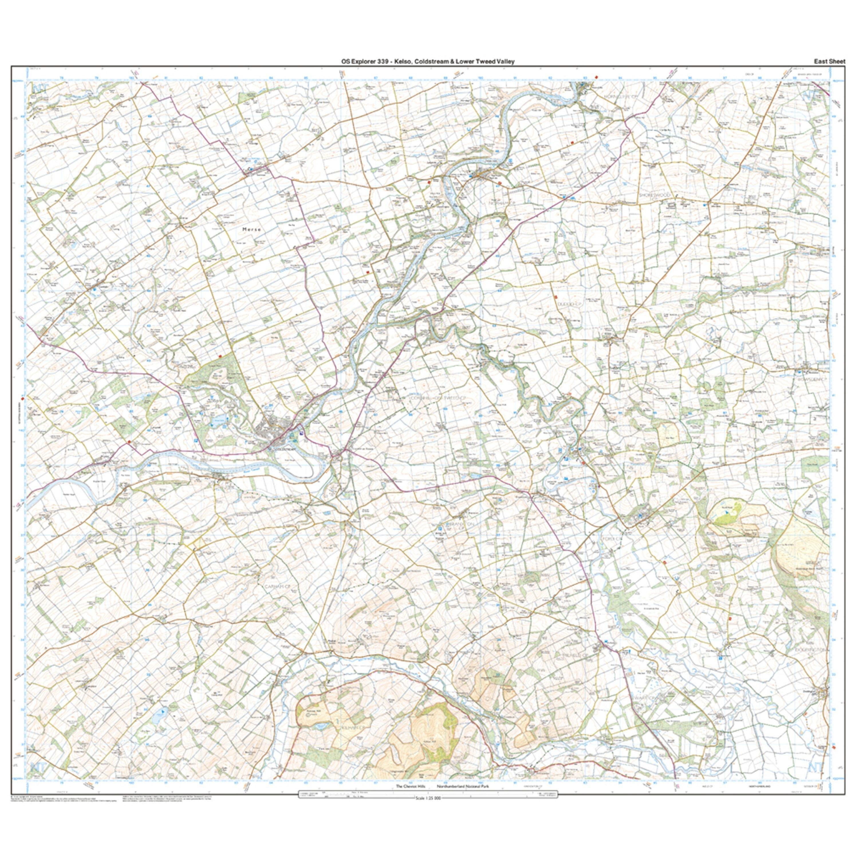 Explorer 339 Kelso, Coldstream & Lower Tweed Valley Map With Digital Version