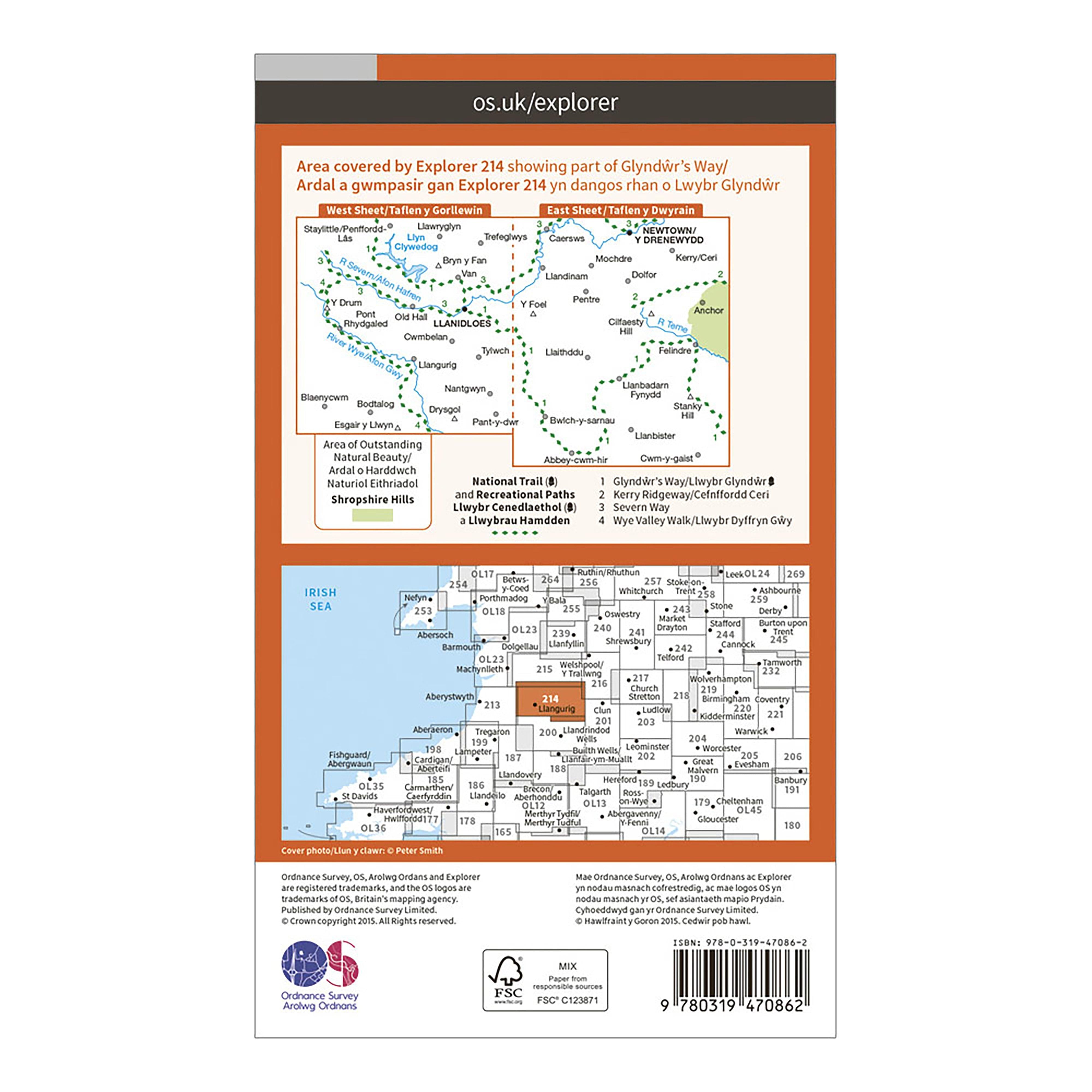 Explorer Active 214 Llanidloes  Newton Map With Digital Version