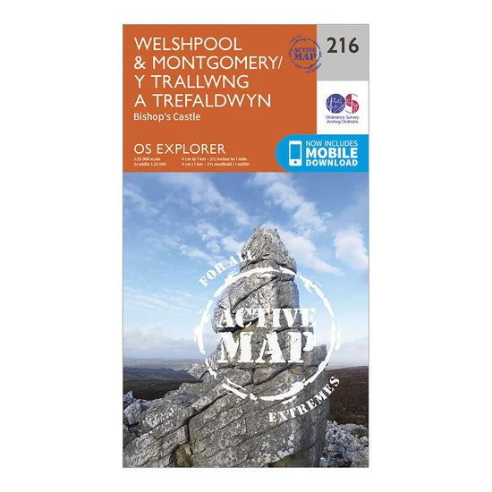 Explorer Active 216 Welshpool & Montgomery Map With Digital Version
