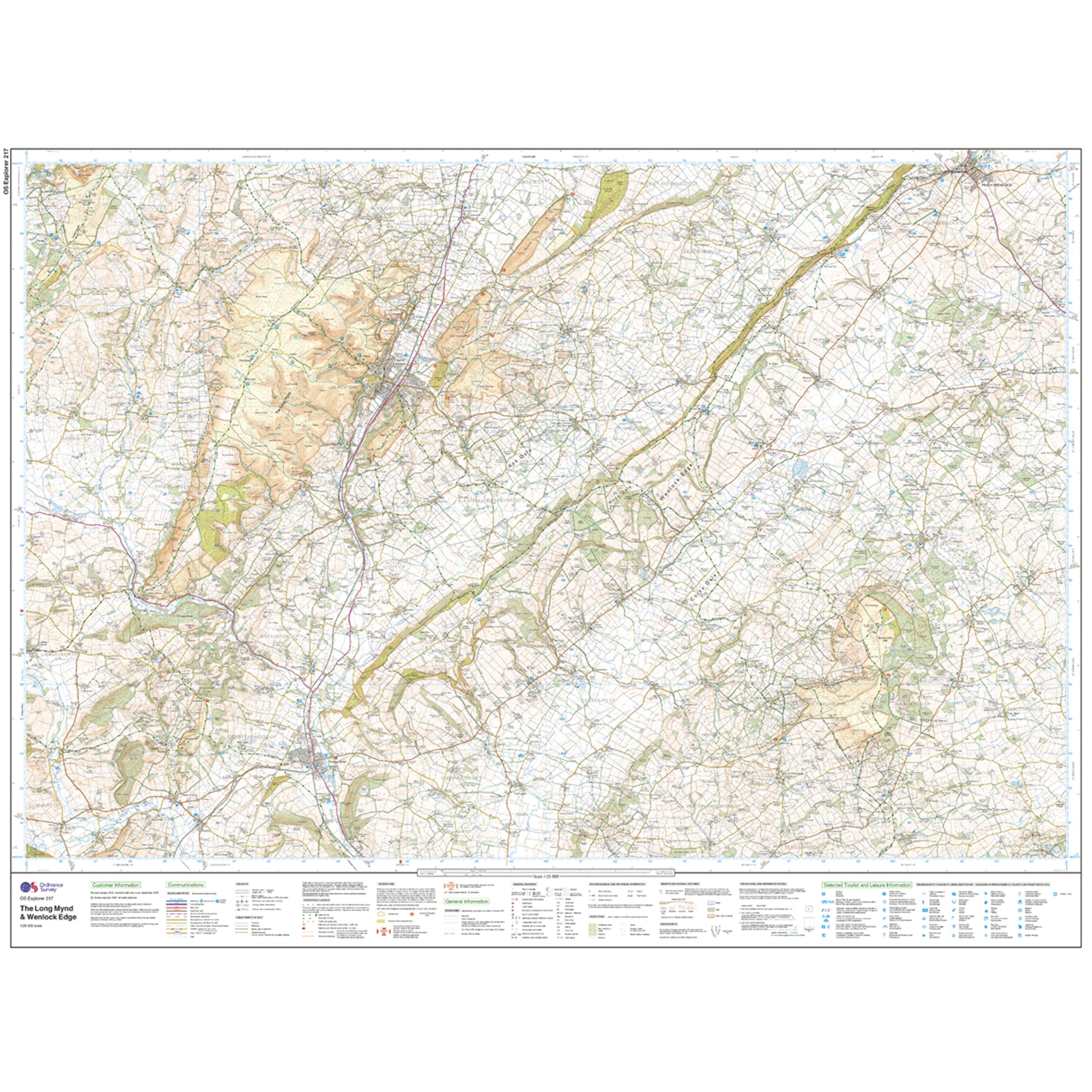 Explorer Active 217 The Long Mynd  Wenlock Edge Map With Digital Version