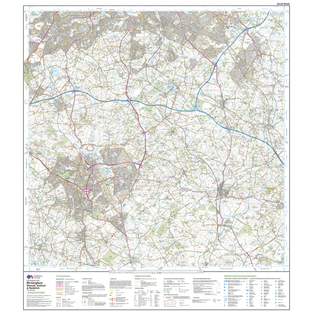 Explorer Active 220 Birmingham, Walsall, Solihull & Redditch Map With Digital Version