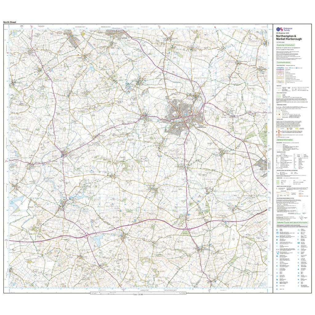 Explorer Active 223 Northampton & Market Harborough Map With Digital Version