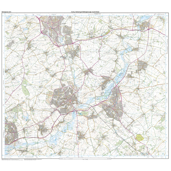 Explorer Active 224 Corby, Kettering & Wellingborough Map With Digital Version