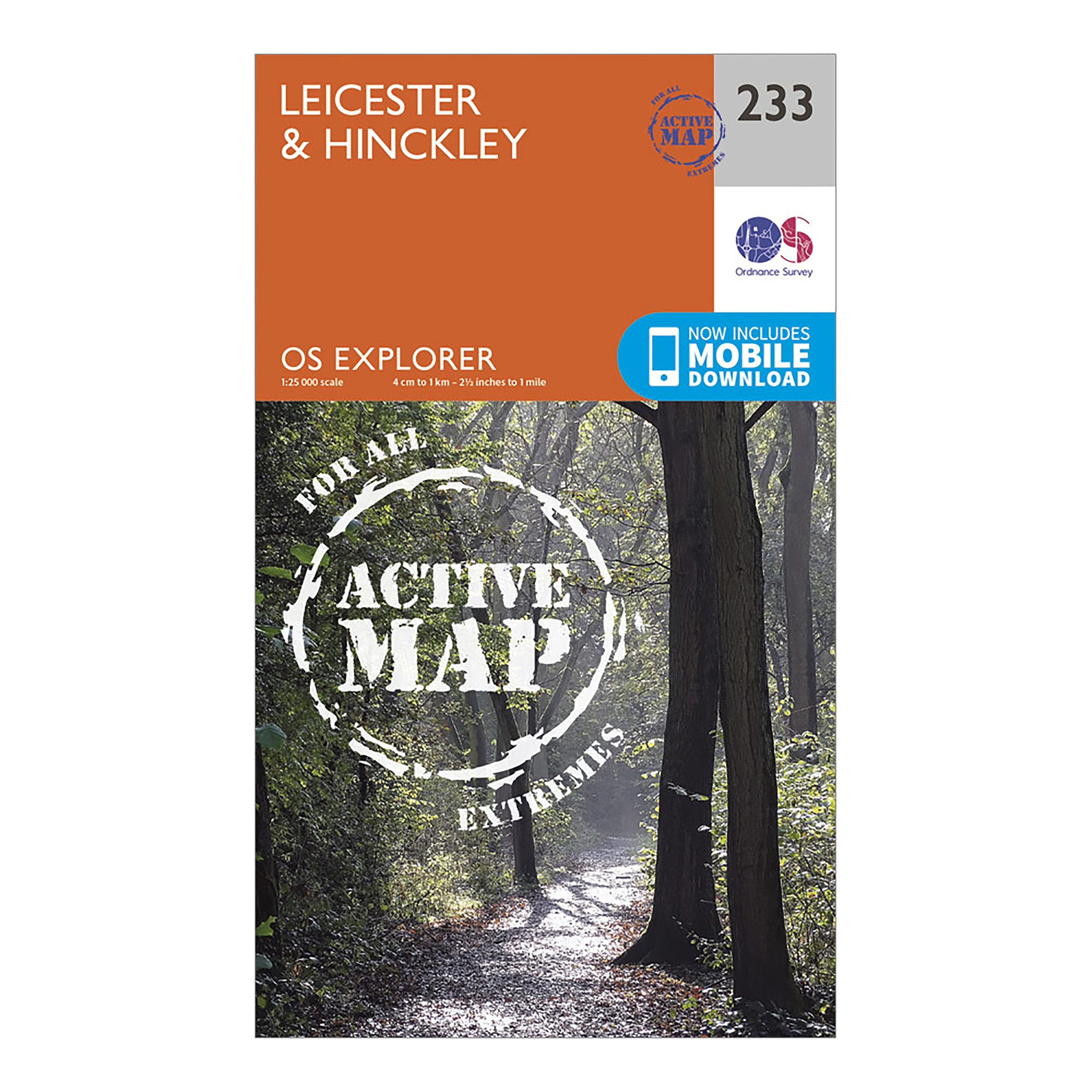 Explorer Active 233 Leicester & Hinckley Map With Digital Version