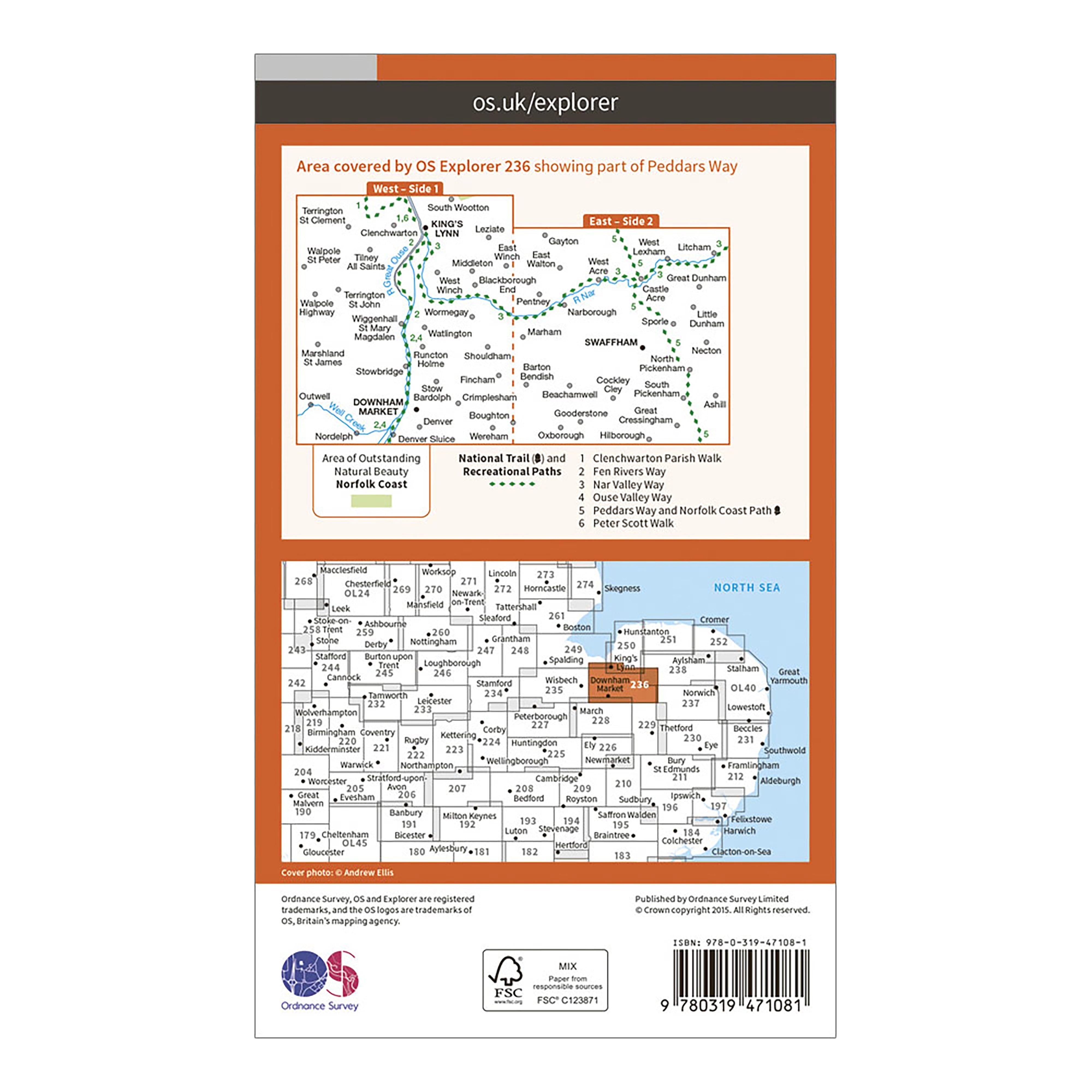 Explorer Active 236 Kings Lynn Downham Market  Swaffham Map With Digital Version