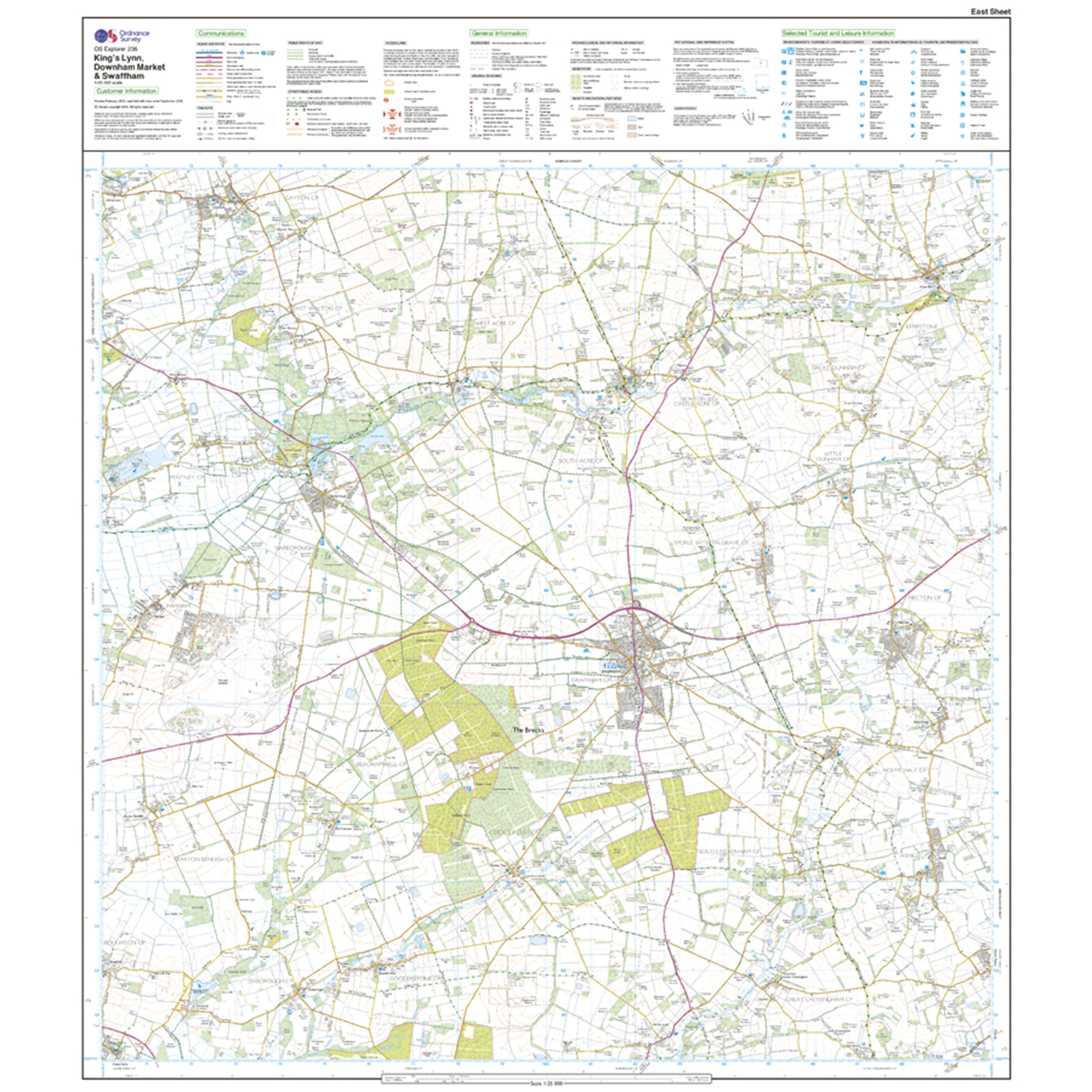 Explorer Active 236 Kings Lynn Downham Market  Swaffham Map With Digital Version
