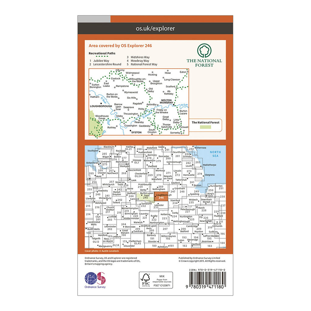 Explorer Active 246 Loughborough Melton Mowbray  Syston Map With Digital Version