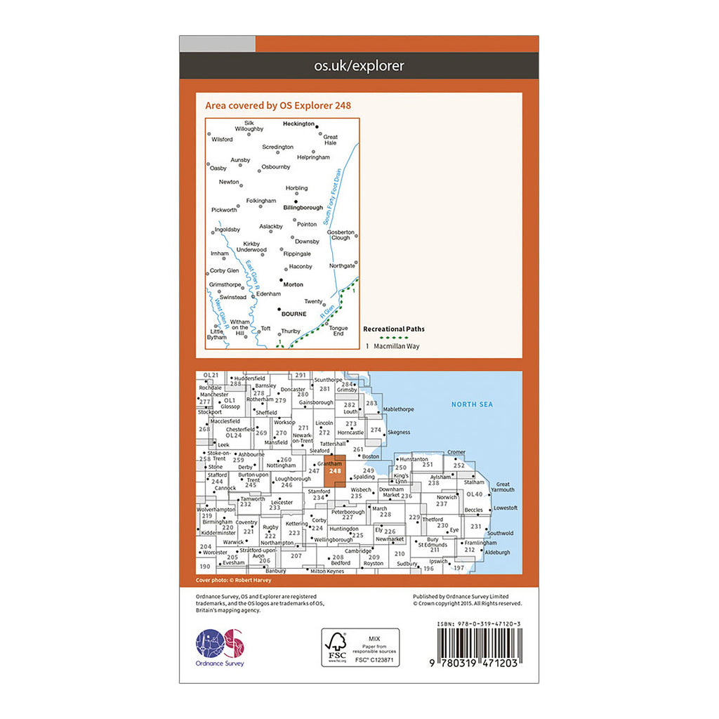 Explorer Active 248 Bourne & Heckington Map With Digital Version