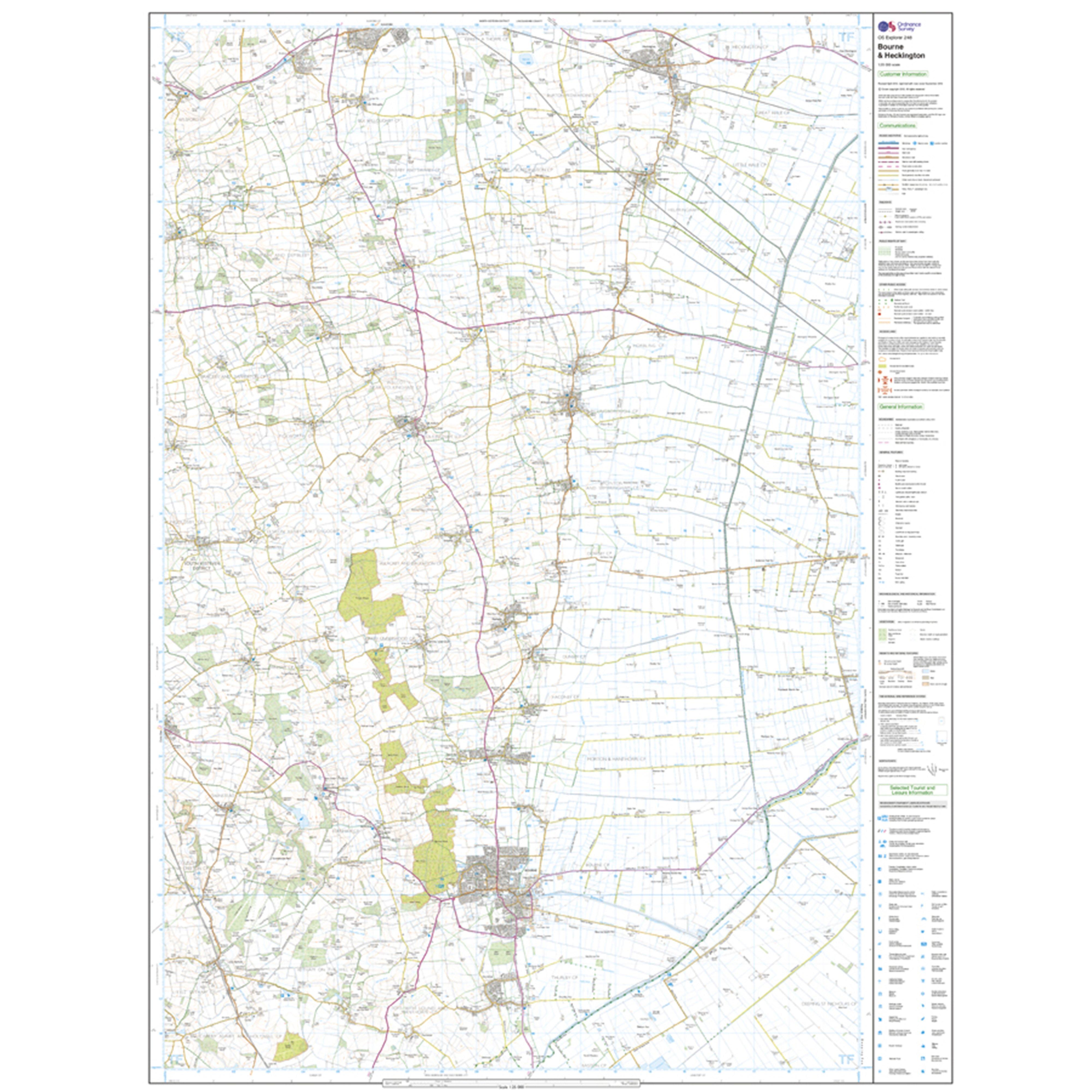 Explorer Active 248 Bourne & Heckington Map With Digital Version