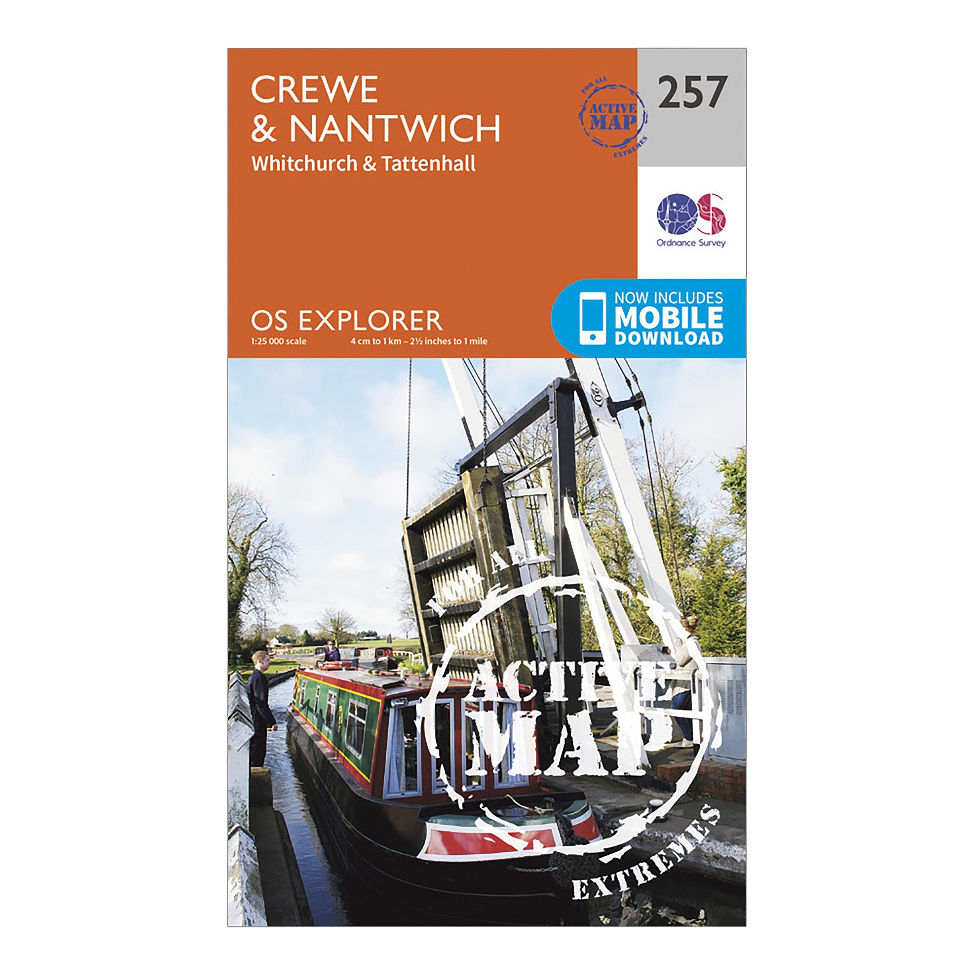 Explorer Active 257 Crewe & Nantwich Map with Digital Version