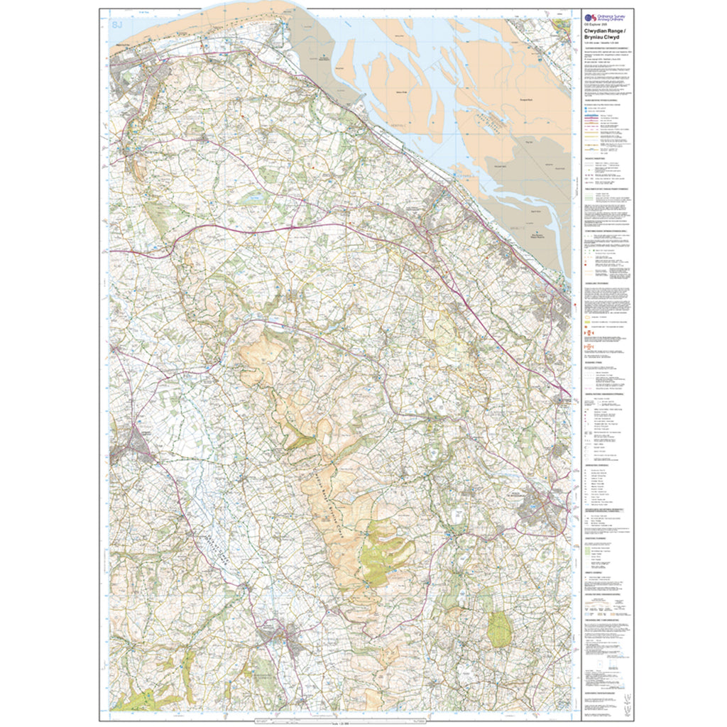 Explorer Active 265 Clwydian Range, Prestatyn, Mold & Ruthin Map With Digital Version