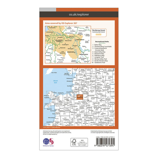 Explorer Active 267 Northwich & Delamere Forest Map With Digital Version