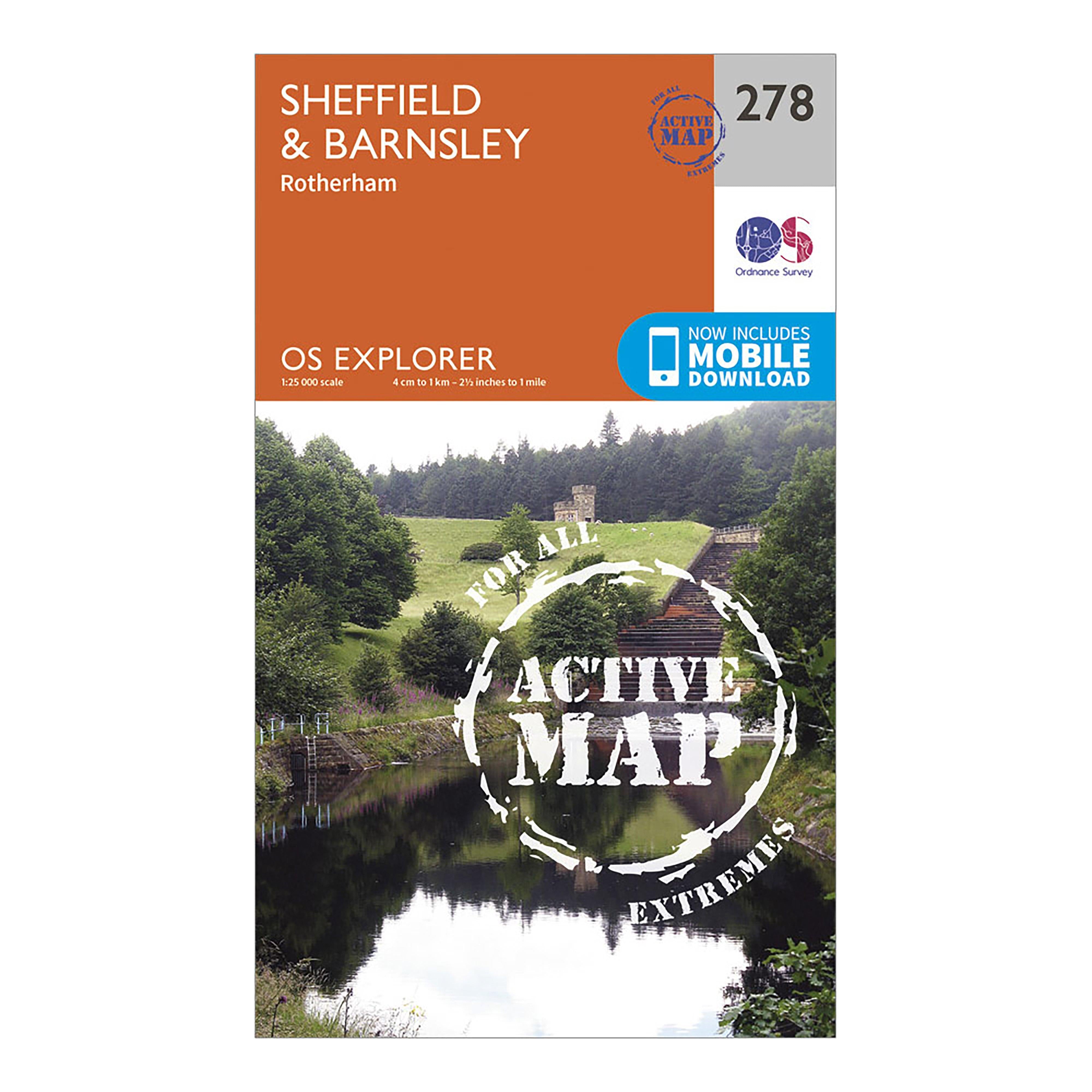 Explorer Active 278 Sheffield & Barnsley Map With Digital Version