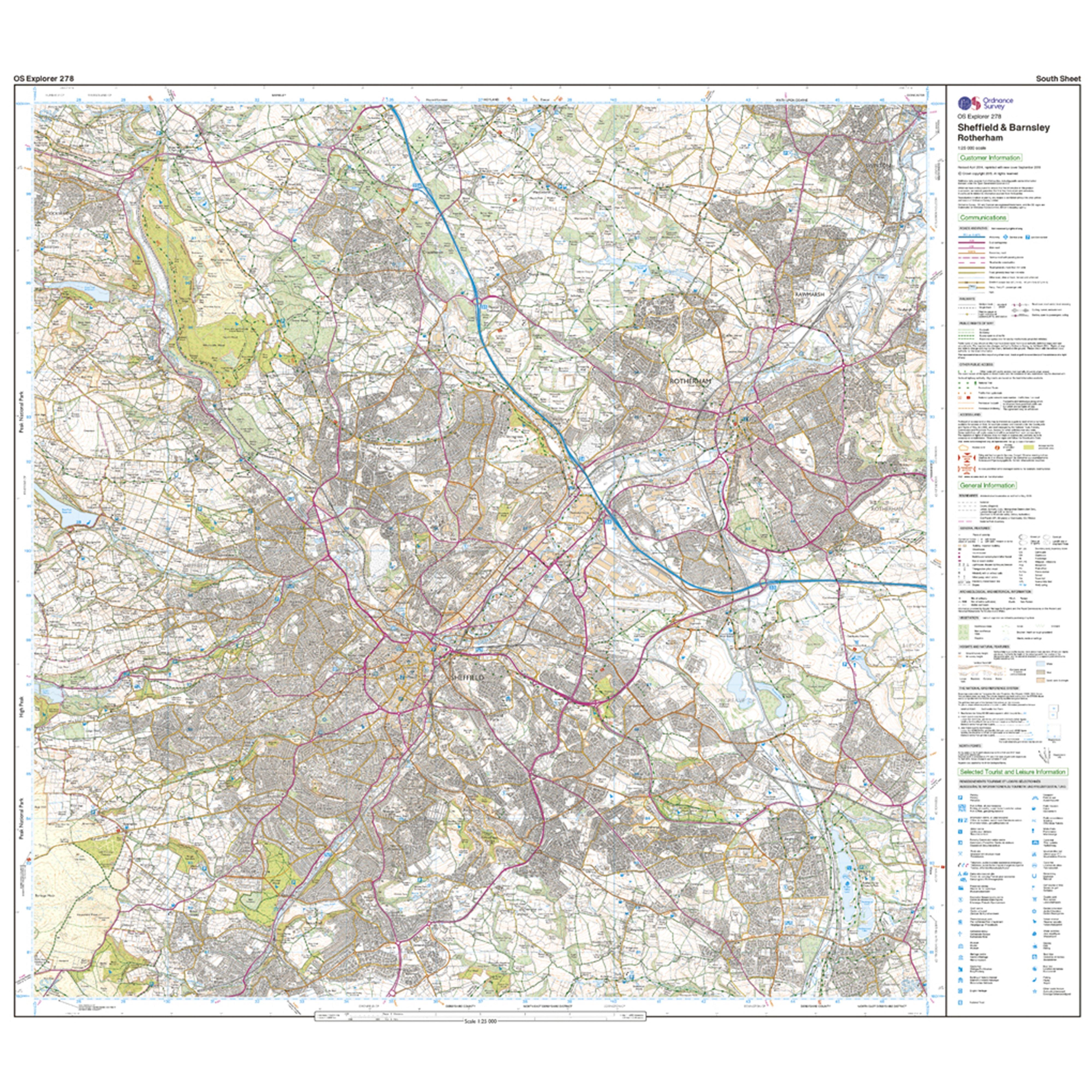Explorer Active 278 Sheffield & Barnsley Map With Digital Version
