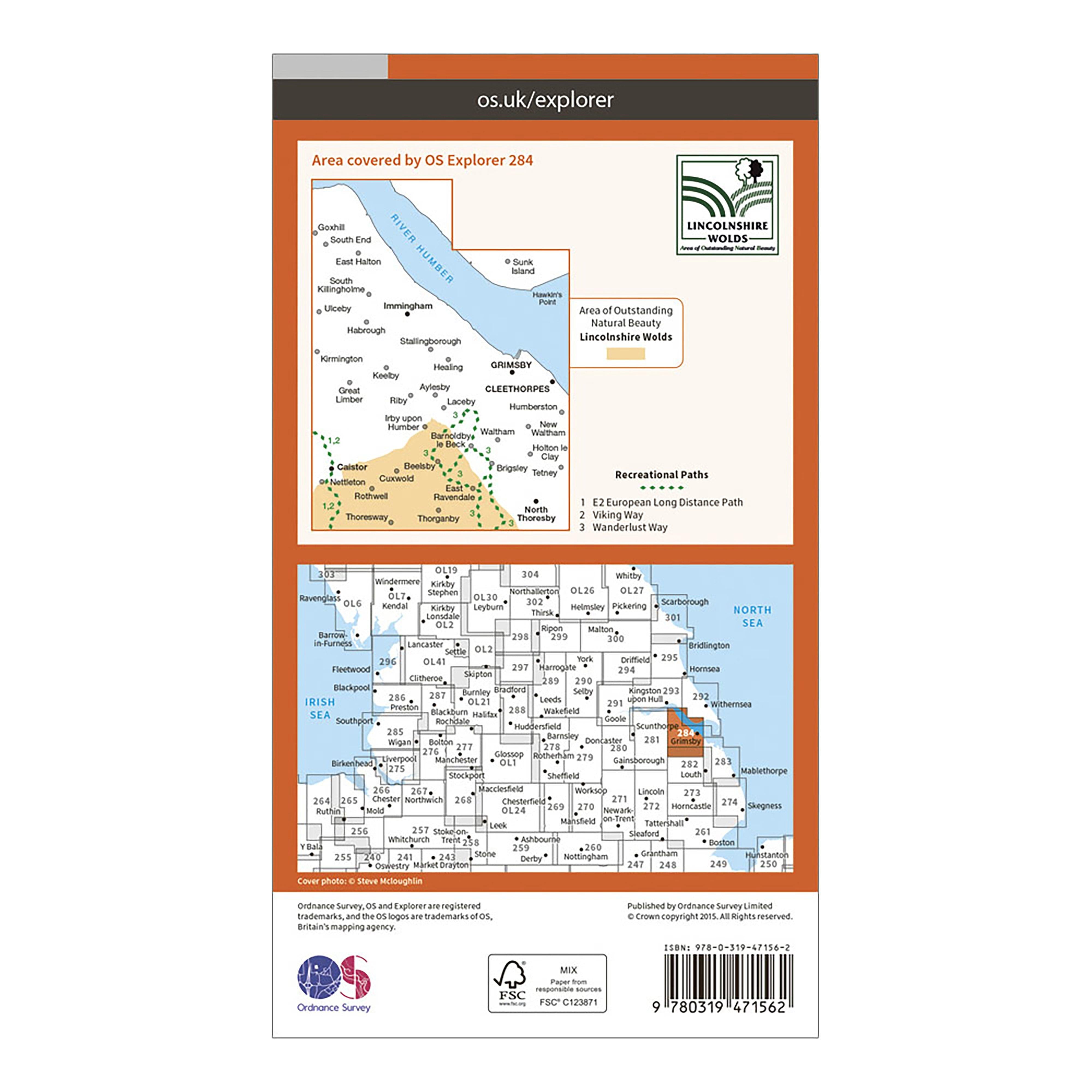 Explorer Active 284 Grimsby, Cleethorpes & Immingham Map With Digital Version