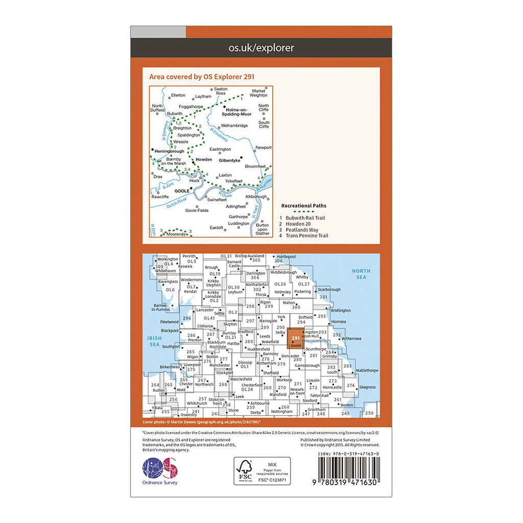 Explorer Active 291 Goole  Gilberdyke Map With Digital Version