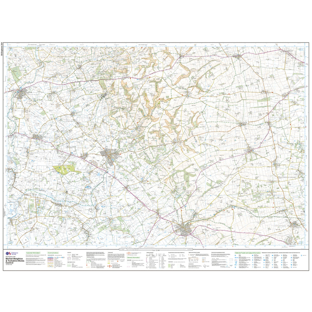 Explorer Active 294 Market Weighton & Yorkshire Wolds Central Map With Digital Version