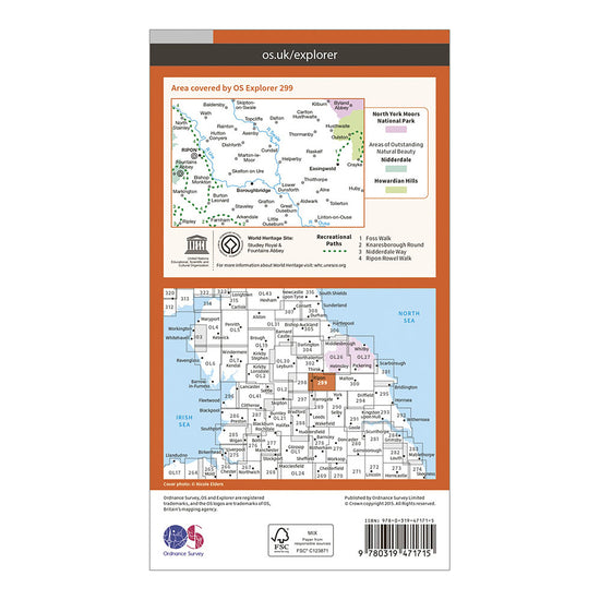 Explorer Active 299 Ripon & Boroughbridge Map With Digital Version