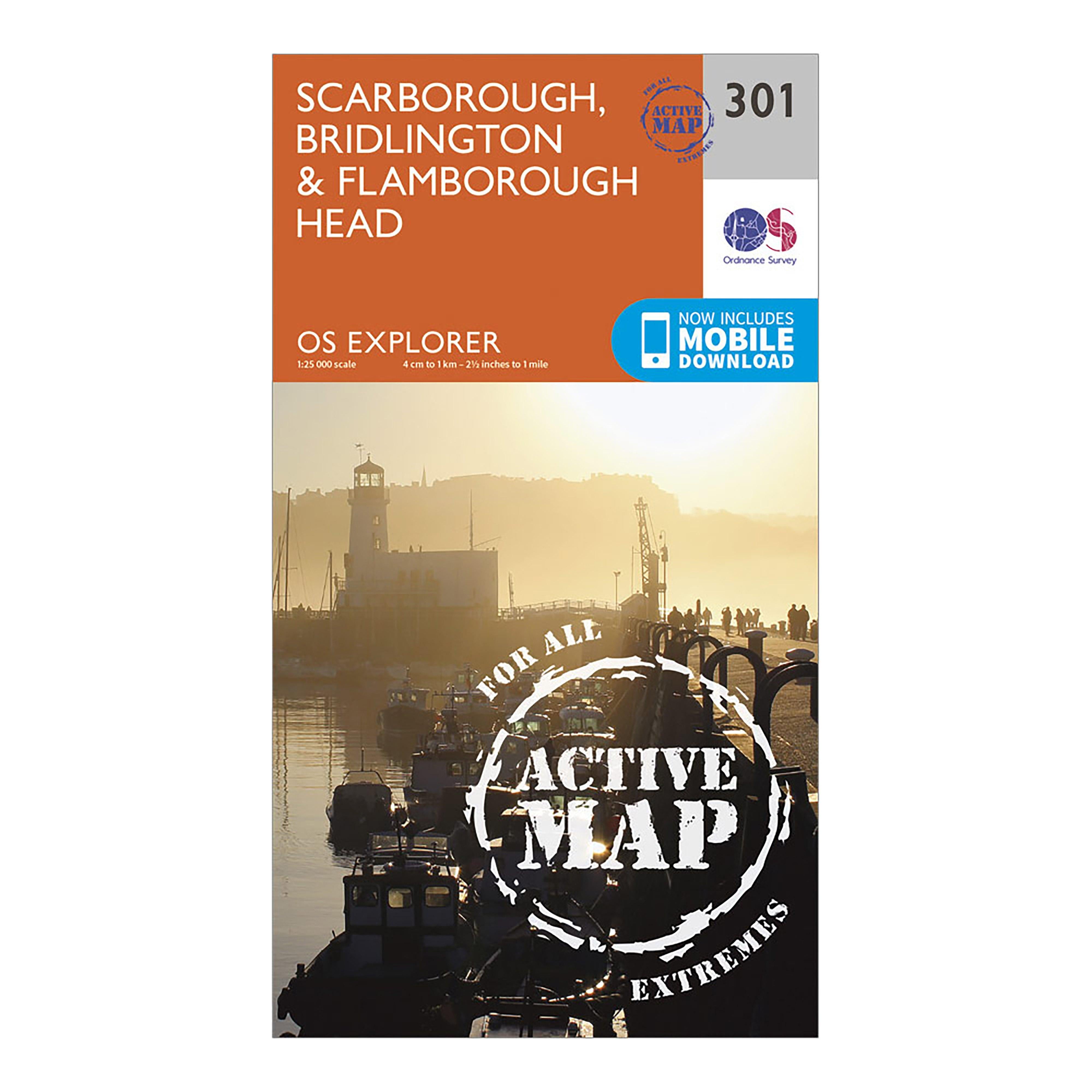 Explorer Active 301 Scarborough Bridlington  Flamborough Head Map With Digital Version