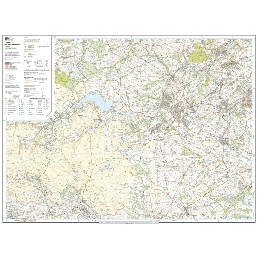 Explorer Active 307 Consett  Derwent Reservoir Map With Digital Version