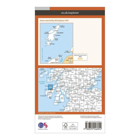 Explorer 354 Colonsay & Oronsay Map With Digital Version