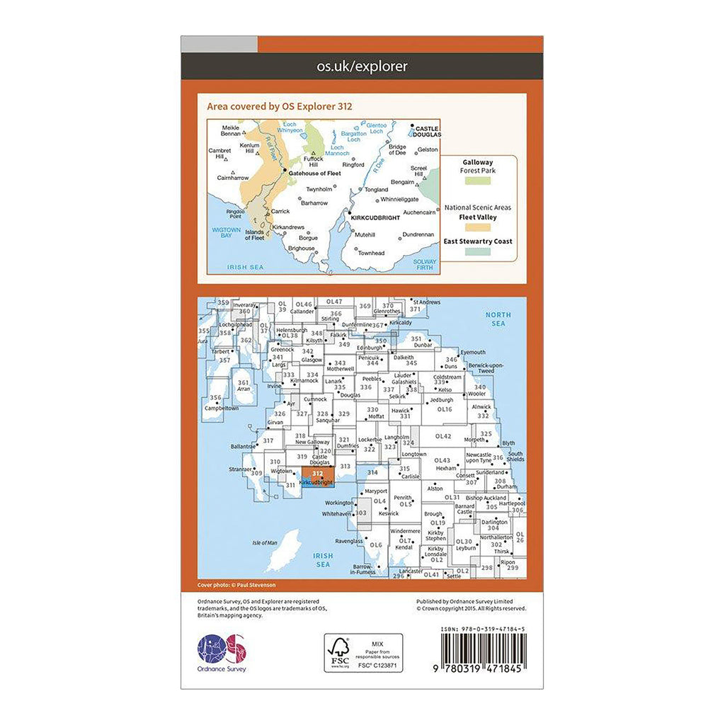 Explorer Active 312 Kirkcudbright & Castle Douglas Map With Digital Version