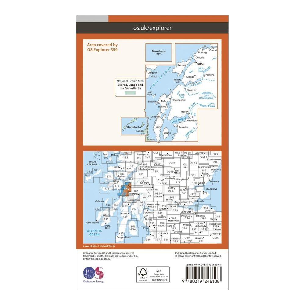 Explorer 359 Oban Kerrera  Loch Melfort Map With Digital Version