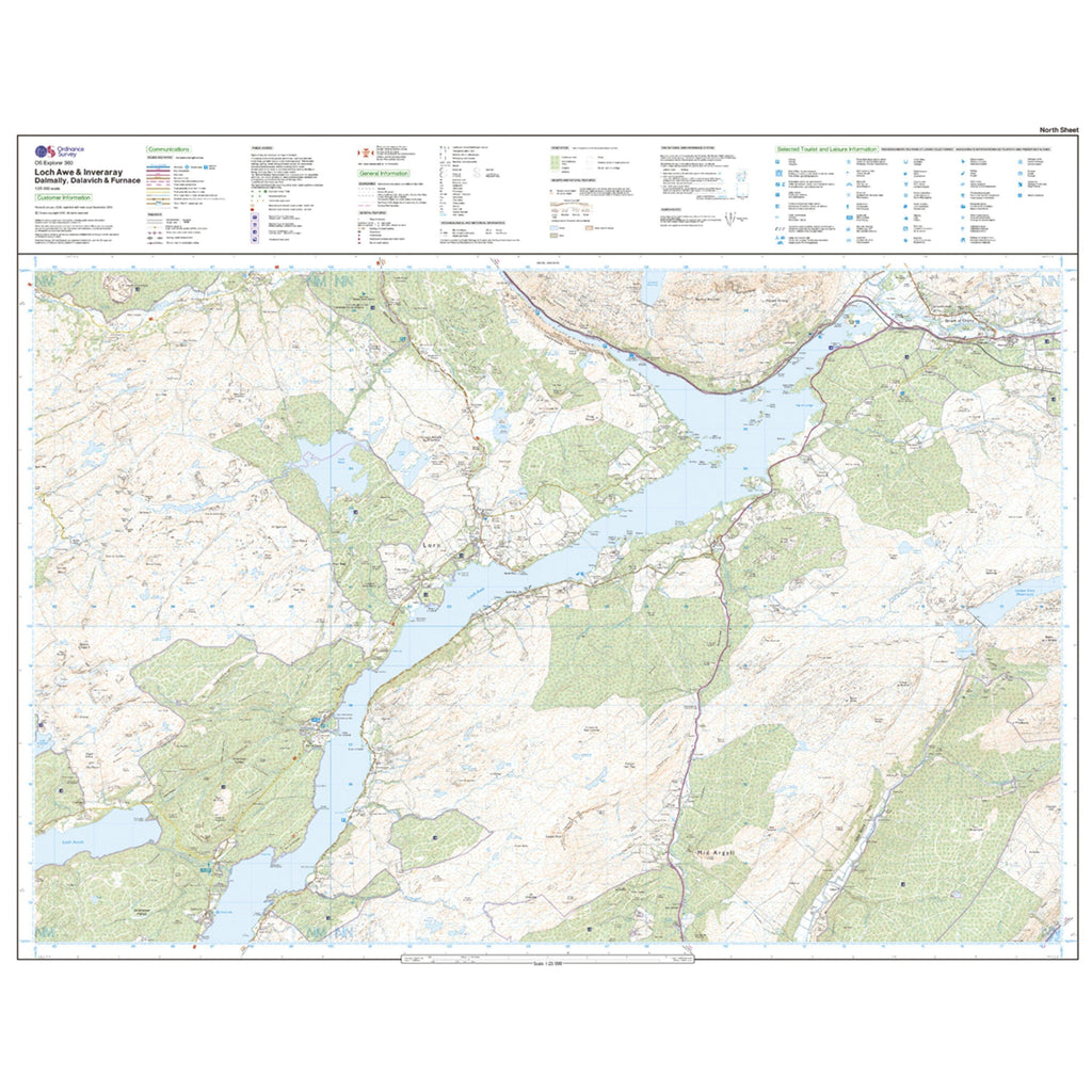Explorer 360 Loch Awe & Inverarary Map With Digital Version