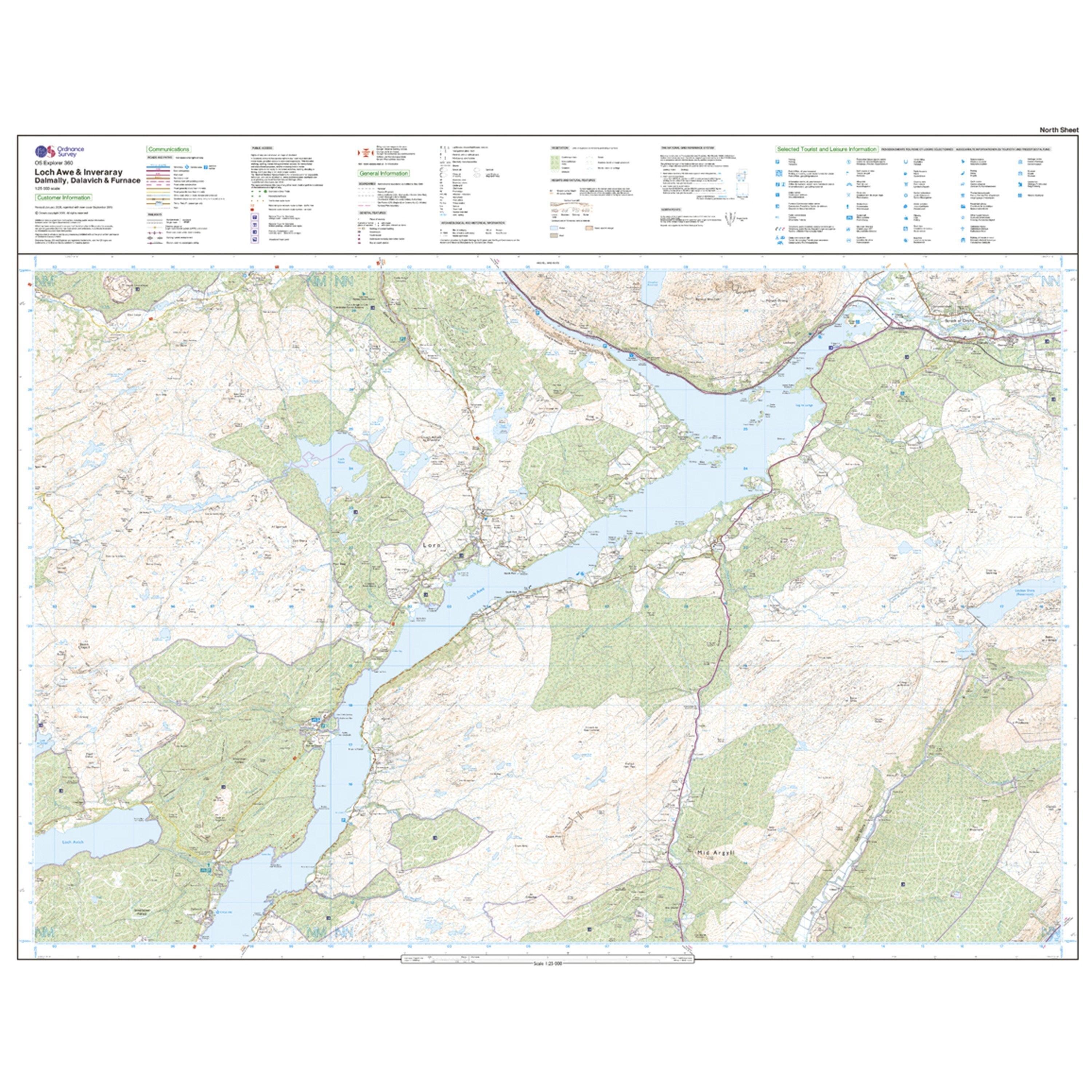 Explorer 360 Loch Awe & Inverarary Map With Digital Version