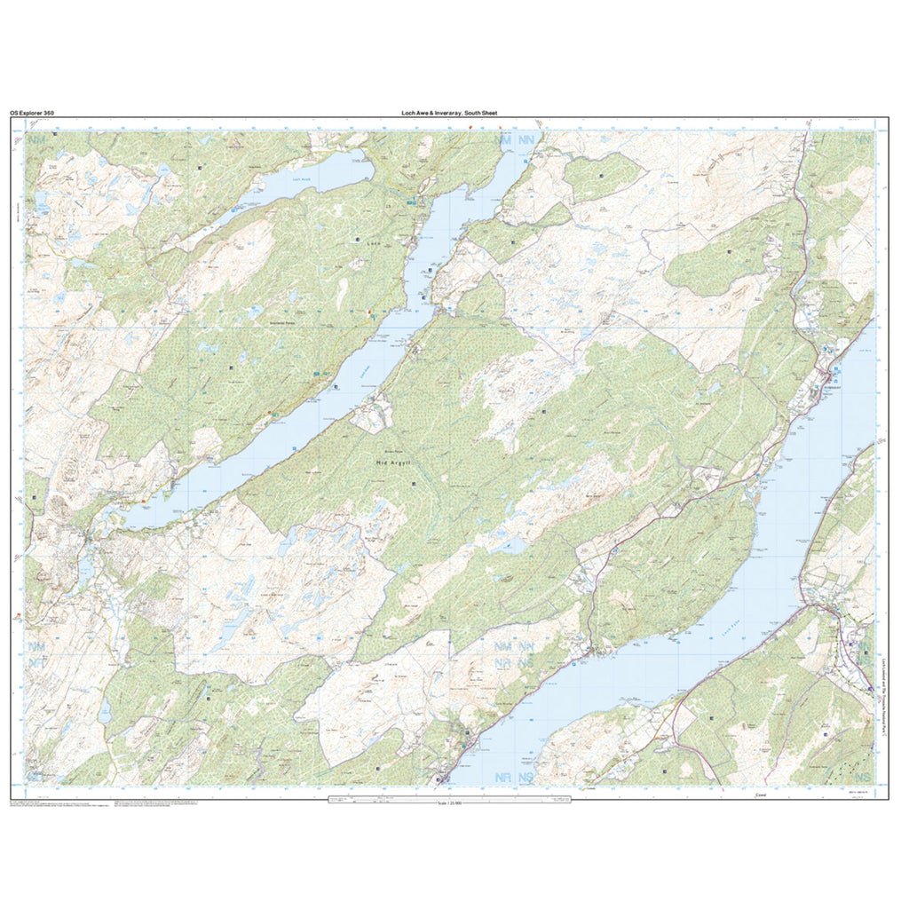 Explorer 360 Loch Awe & Inverarary Map With Digital Version
