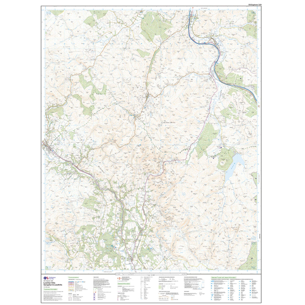 Explorer 329 Lowther Hills, Sanquhar & Leadhills Map With Digital Version
