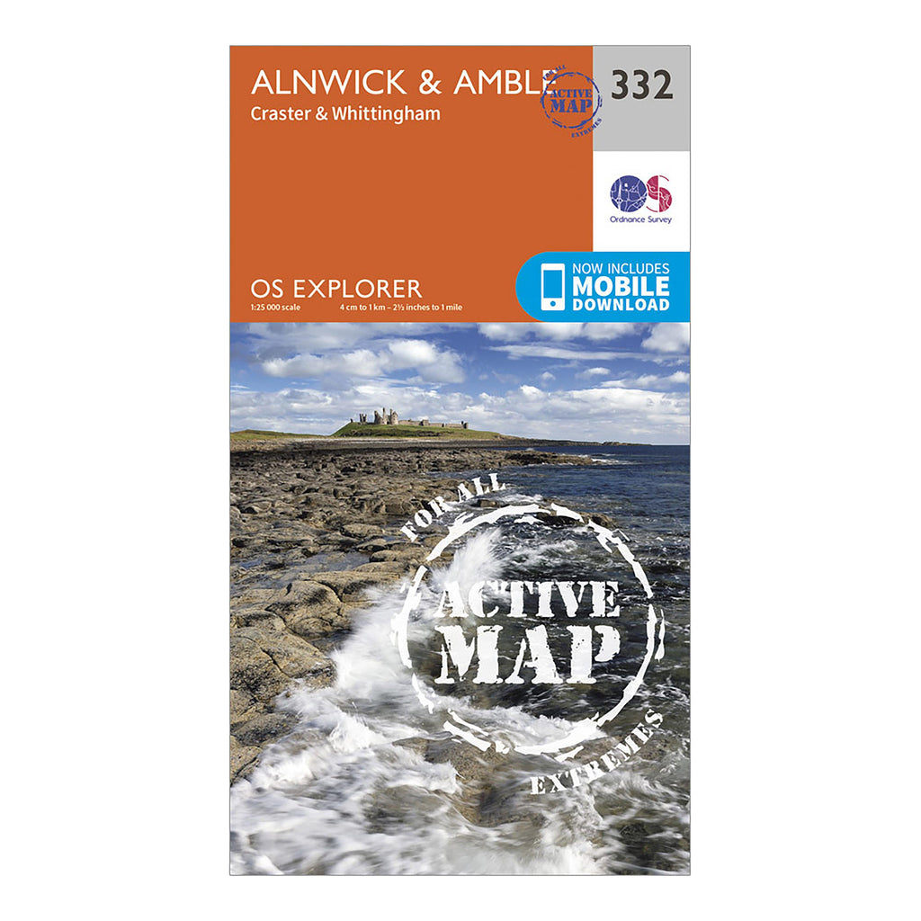 Explorer Active 332 Alnwick  Amble Map With Digital Version