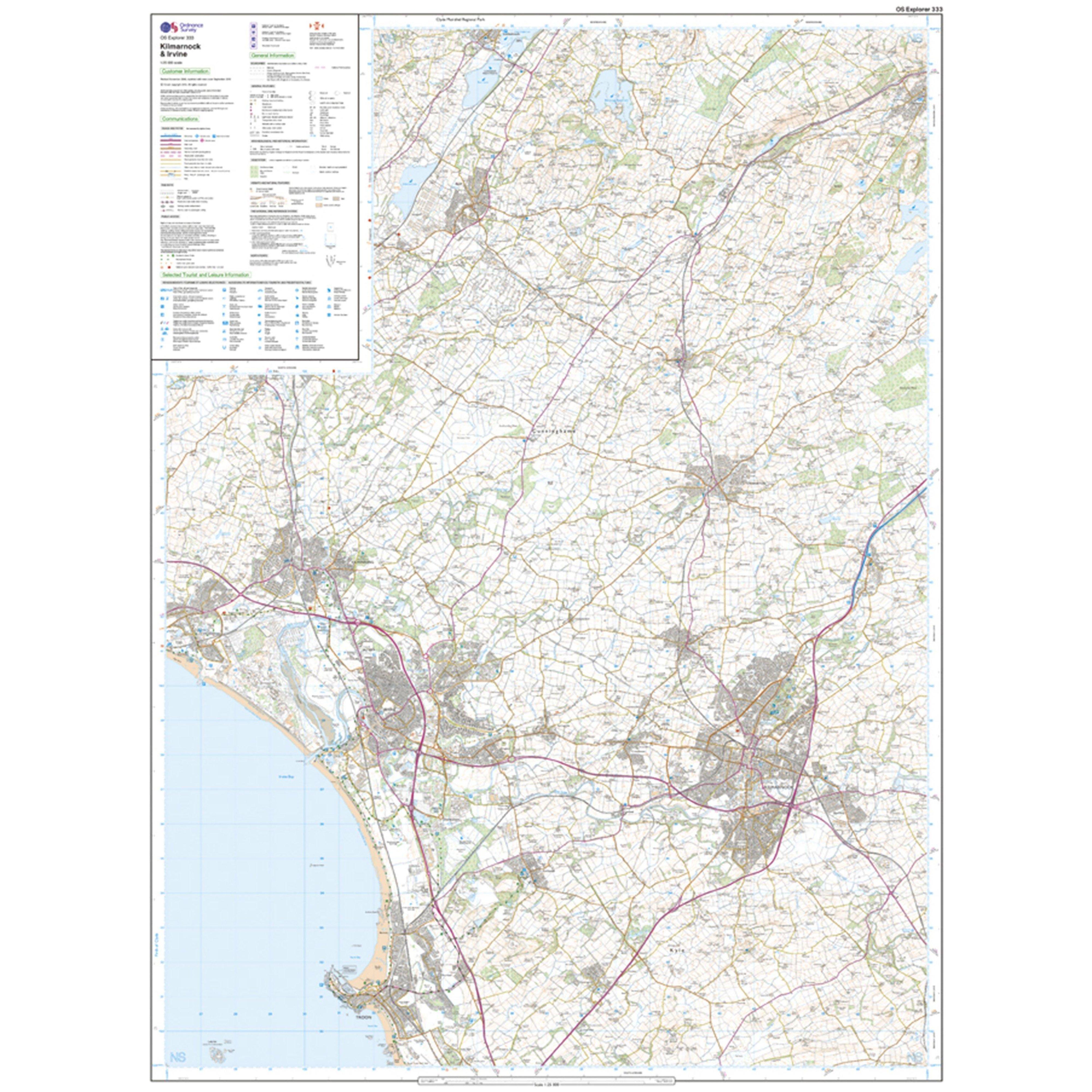 Explorer Active 333 Kilmarnock & Irvine Map With Digital Version