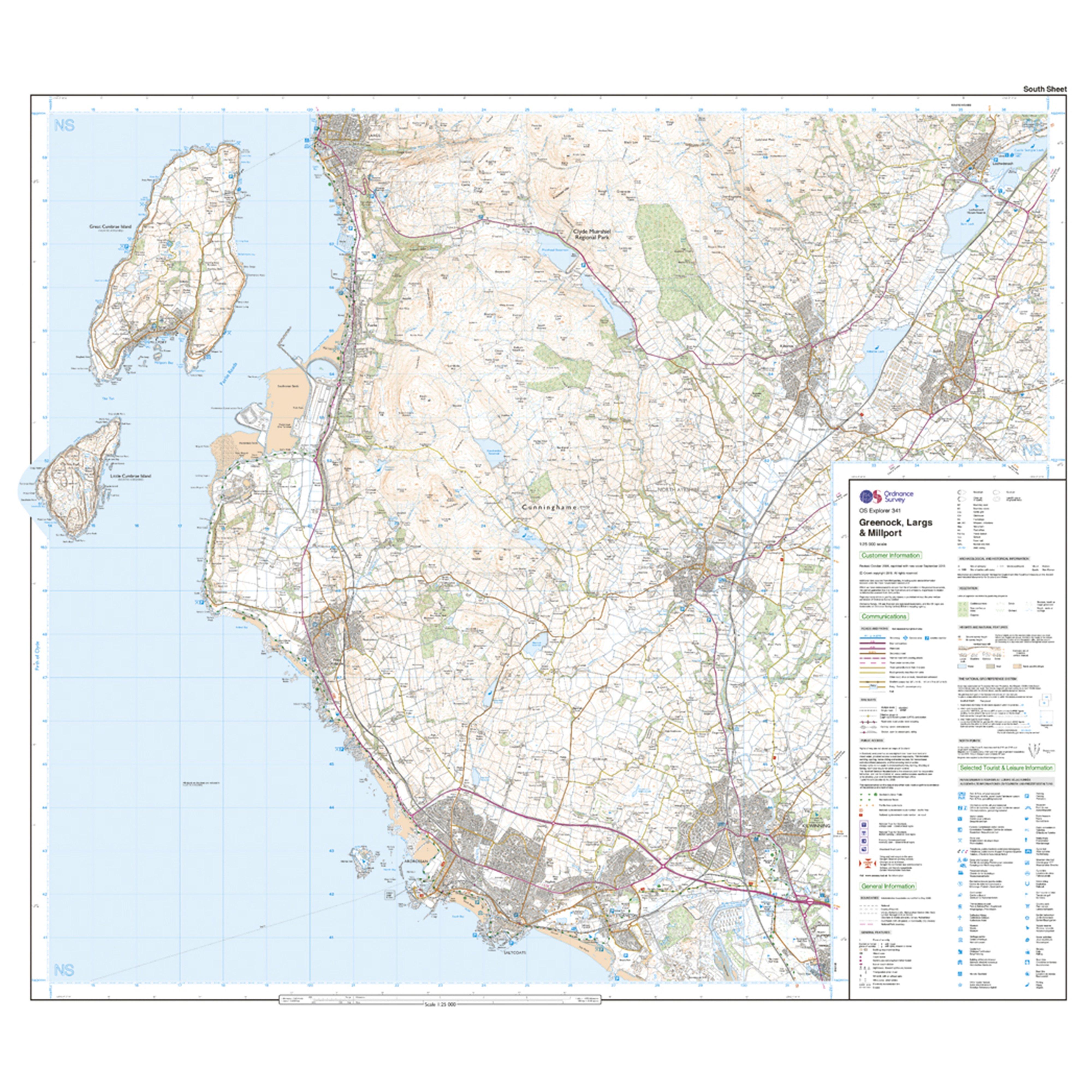 Explorer Active 341 Greenoch, Largs & Millport Map With Digital Version