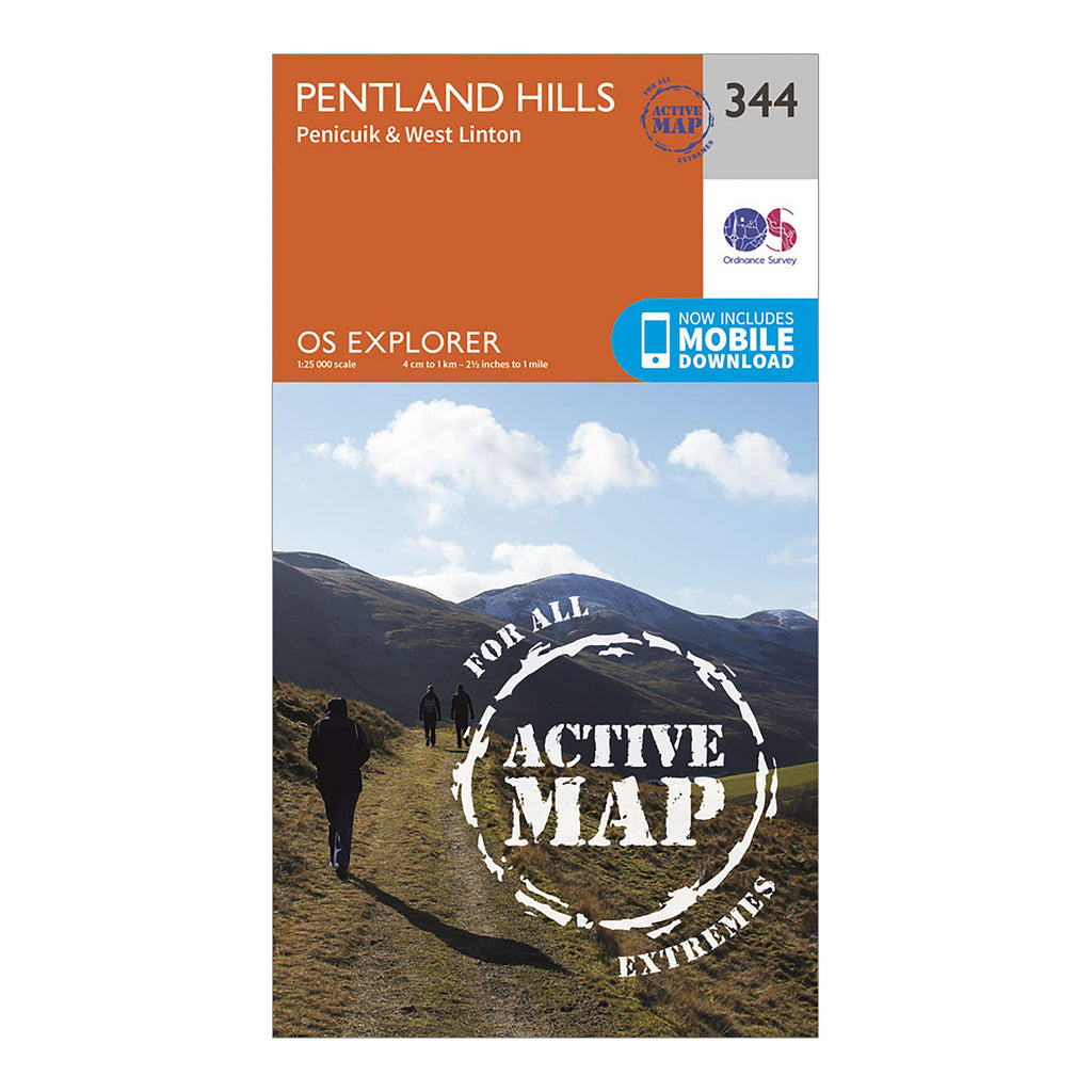 Explorer Active 344 Pentland Hills Map With Digital Version